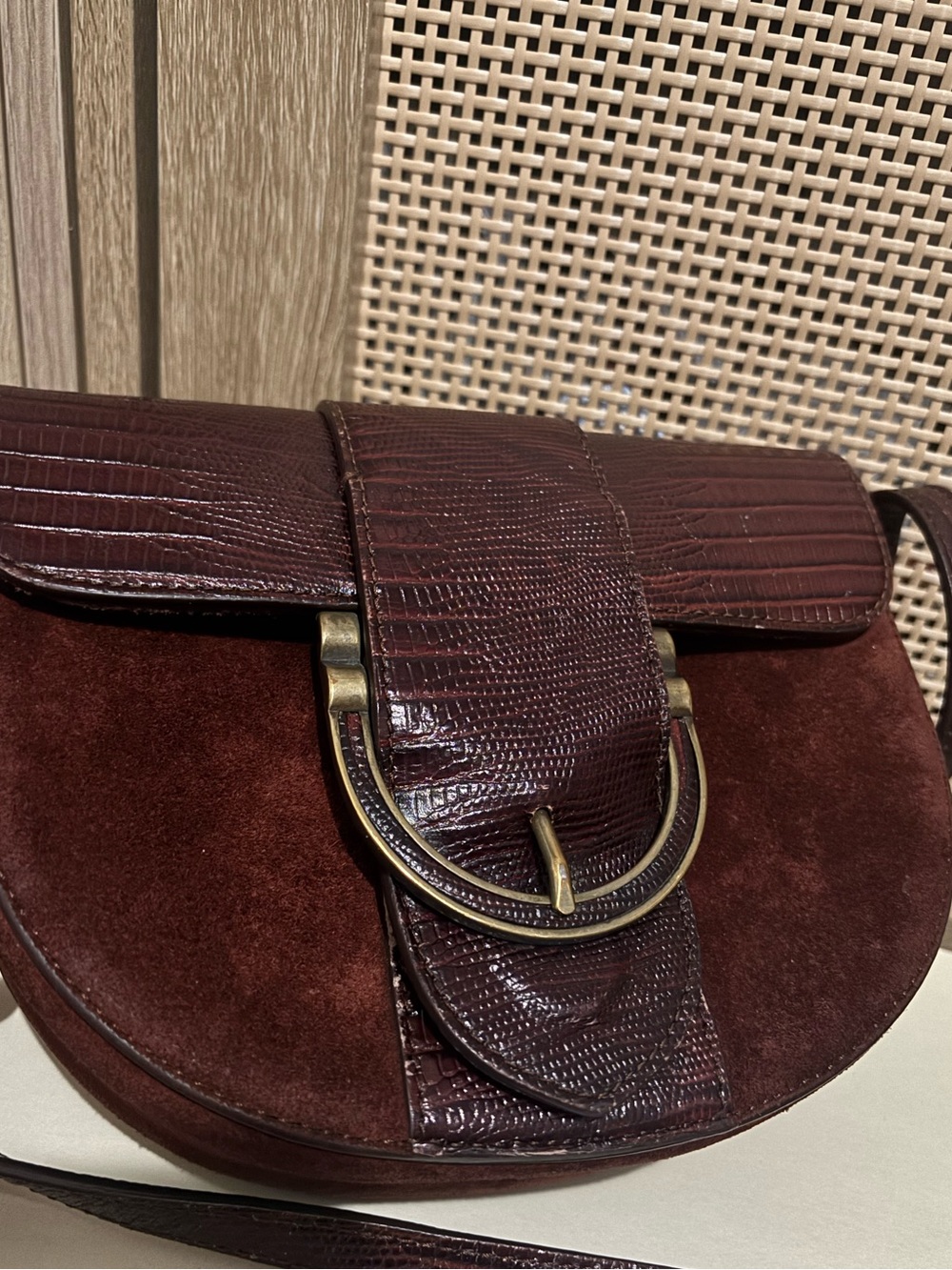 RARE Sezane T. Bag in Mahogany Crossbody Long Strap - Picture 4 of 15